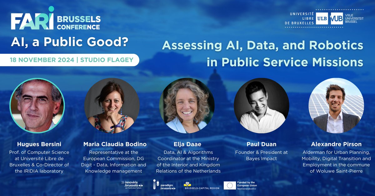 The FARI Conference is quickly approaching! 
In this session, our speakers will discuss integrating AI, data, and robotics to enhance public service efficiency, navigating ethical and social challenges, and sharing responsible regulations fro sustainable tech integration.