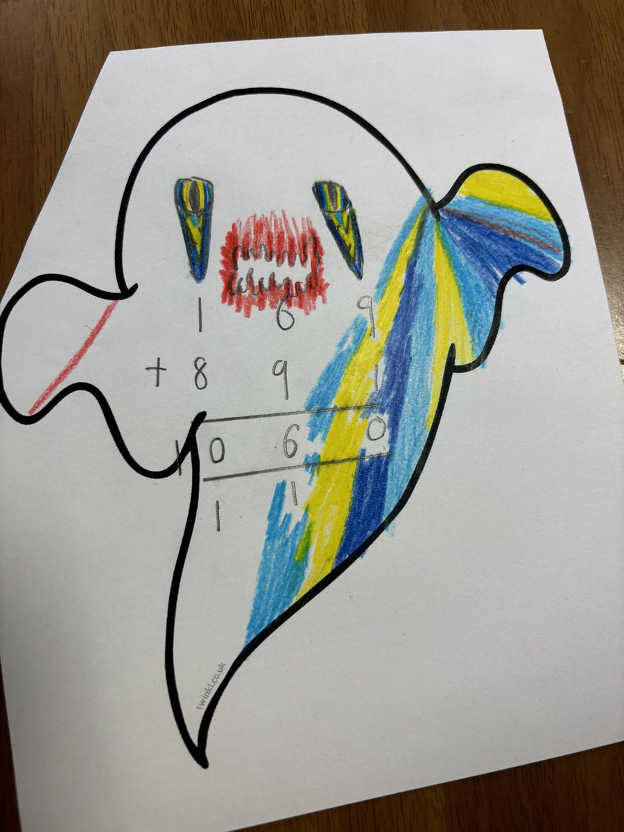 BroomfieldsJnr's tweet photo. Spooktacular work in 5LV today. Choosing 2,3,4,5 & even 6 digit numbers from our spiders & pumpkins to create addition & subtraction ghosts. This was in addition to our maths lesson - lots of fun & everyone wanted to try it! Super work team LV. #broomfieldsmaths #broomfieldsyear5 https://t.co/z53PNiaQfl