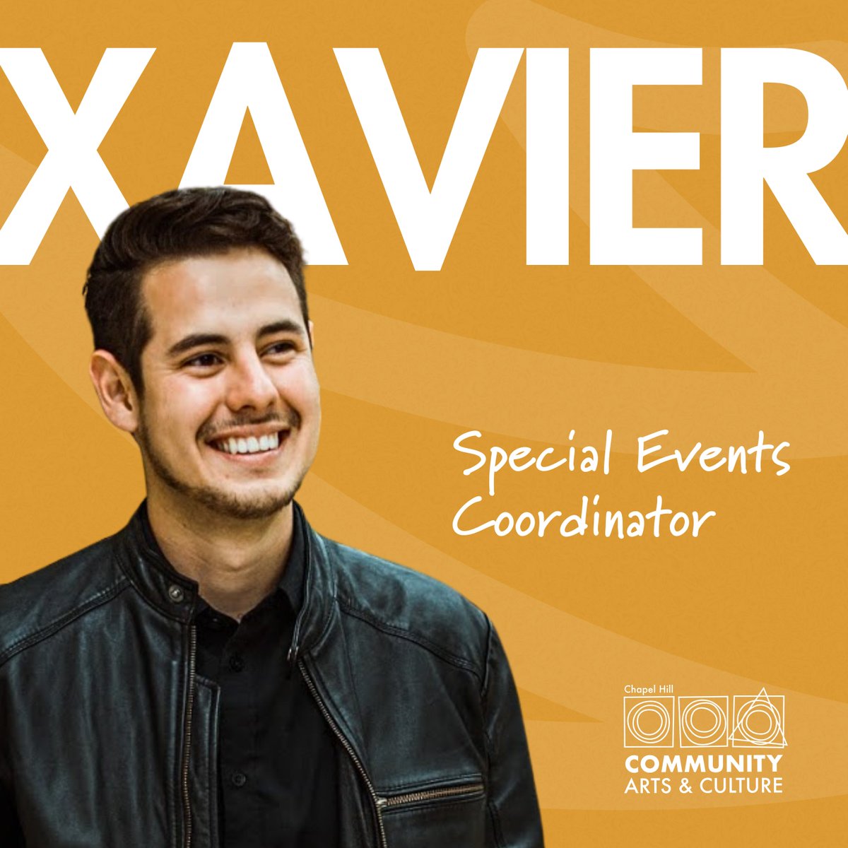 Chapel Hill Community Arts & Culture (@chcommunityarts) on Twitter photo Say hi to Xavier! 👋 We're wrapping up #EmployeeAppreciationMonth here at <a href="/chapelhillgov/">Town of Chapel Hill | A Place for Everyone</a>.
Xavi joined the Community Arts & Culture team in 2023. He manages 10 of the town’s largest events, including the Pride Promenade, Juneteenth Celebration, Festifall Arts Markets, and more. Say hi to Xavier! 👋 We're wrapping up #EmployeeAppreciationMonth here at <a href="/chapelhillgov/">Town of Chapel Hill | A Place for Everyone</a>.
Xavi joined the Community Arts & Culture team in 2023. He manages 10 of the town’s largest events, including the Pride Promenade, Juneteenth Celebration, Festifall Arts Markets, and more.