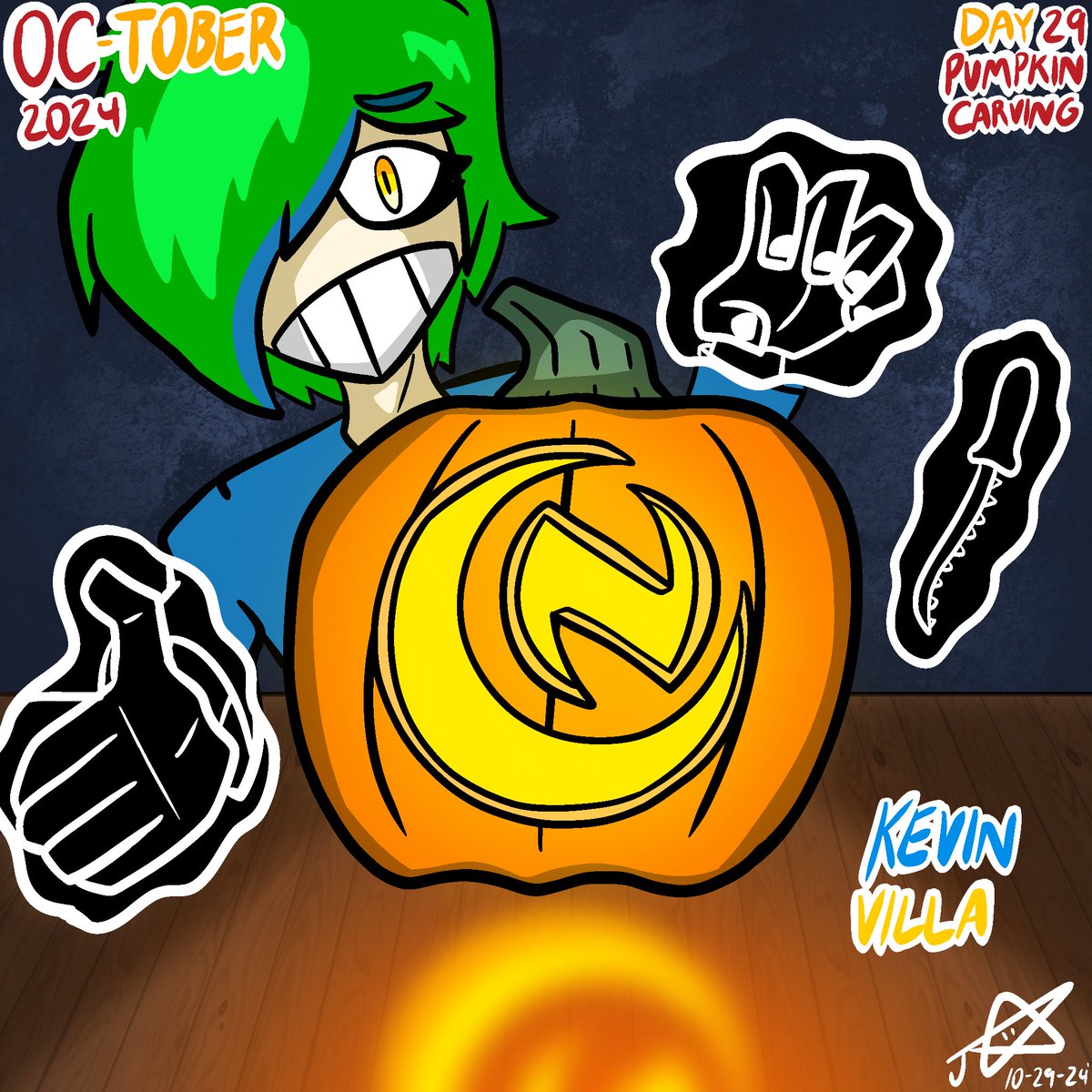 JLumalee's tweet photo. Day 29: Pumpkin Carving

A silly little day which is always nice! I’m sure the rest of Team Nocturne has their own pumpkin carvings, but for now we’ll focus on Kevin and his carving of the Team Nocturne Insignia! He’s the one who made it after all!

#bweirdOCtober #oc #oc_tober https://t.co/ZvzT88XAuR