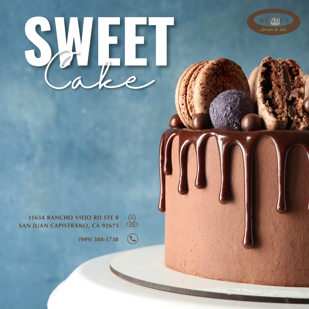 wendidonuts's tweet image. Our Sweet Cake is a dream come true! Imagine a moist chocolate cake, dripping with rich chocolate ganache, topped with colorful macarons and a sprinkle of chocolate pearls.

Ready to indulge? Order your Sweet Cake today! 🎂
.
.
#ChocolateHeaven #CakeLove #BakeryLife #DessertGoals