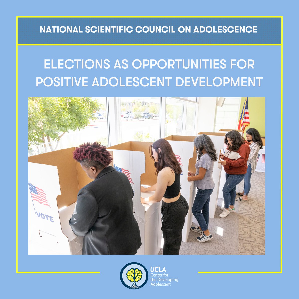 CDA_Adolescence's tweet photo. A new resource from the National Scientific Council on #Adolescence outlines how adults can support adolescents during and after the #2024Election.

Learn how elections can be opportunities to support positive #adolescent development: https://t.co/BGzv5bJrUj https://t.co/wg4VcWQjTi
