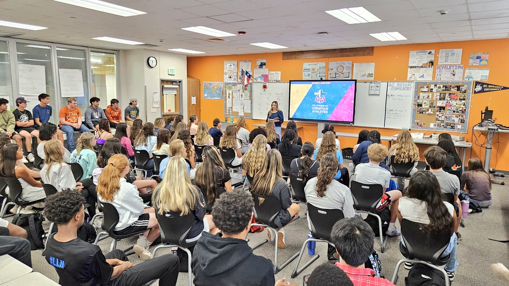 Awesome FCA today! Our guest speaker was Paige Shuck. Paige is a 21' Glenn grad. She was involved in Softball, PALs, NHS, &amp; was an FCA leader during her time at Glenn! Full circle moment that she was able to come back &amp; speak at FCA! 65 plus in attendance! #FCA #AudienceofONE