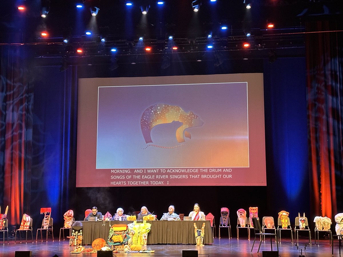 Independent Special Interlocutor Kim Murray is now delivering her final report, but first, she placed the report in the empty chair that has been present at all national gatherings. That chair represents all lost children who never made it home from Indian Residential Schools. 1