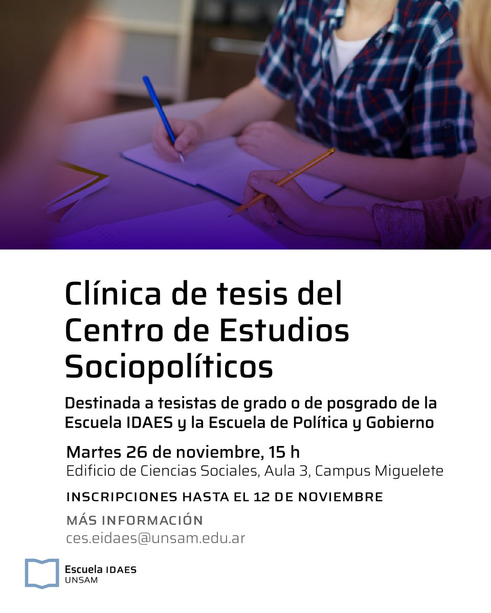 cesunsam's tweet photo. 👥 ¿Quiénes pueden enviar sus textos? 1) Tesistas de grado de la Escuela IDAES y de Política y Gobierno (UNSAM) cuyos/as directores/as formen parte del Centro; 2) tesistas de posgrado de EIDAES y EPyG que trabajen temas sociopolíticos.👉🏼 Más info https://t.co/ehNHeLUYX2 https://t.co/7j9UsmXqY7