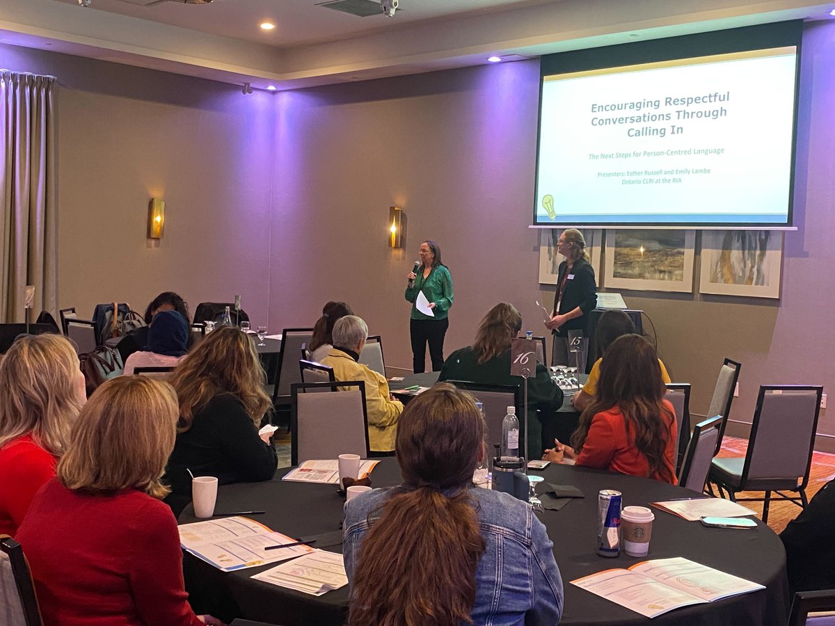 CLRI_LTC's tweet photo. We are excited to be at the @SchlegelVillage Innovation Summit!

Our team members, Esther and Emily, shared insight about how #LongTermCare team members can encourage respectful conversations through calling in.

#SVInnovates https://t.co/vZoCdNjpLv