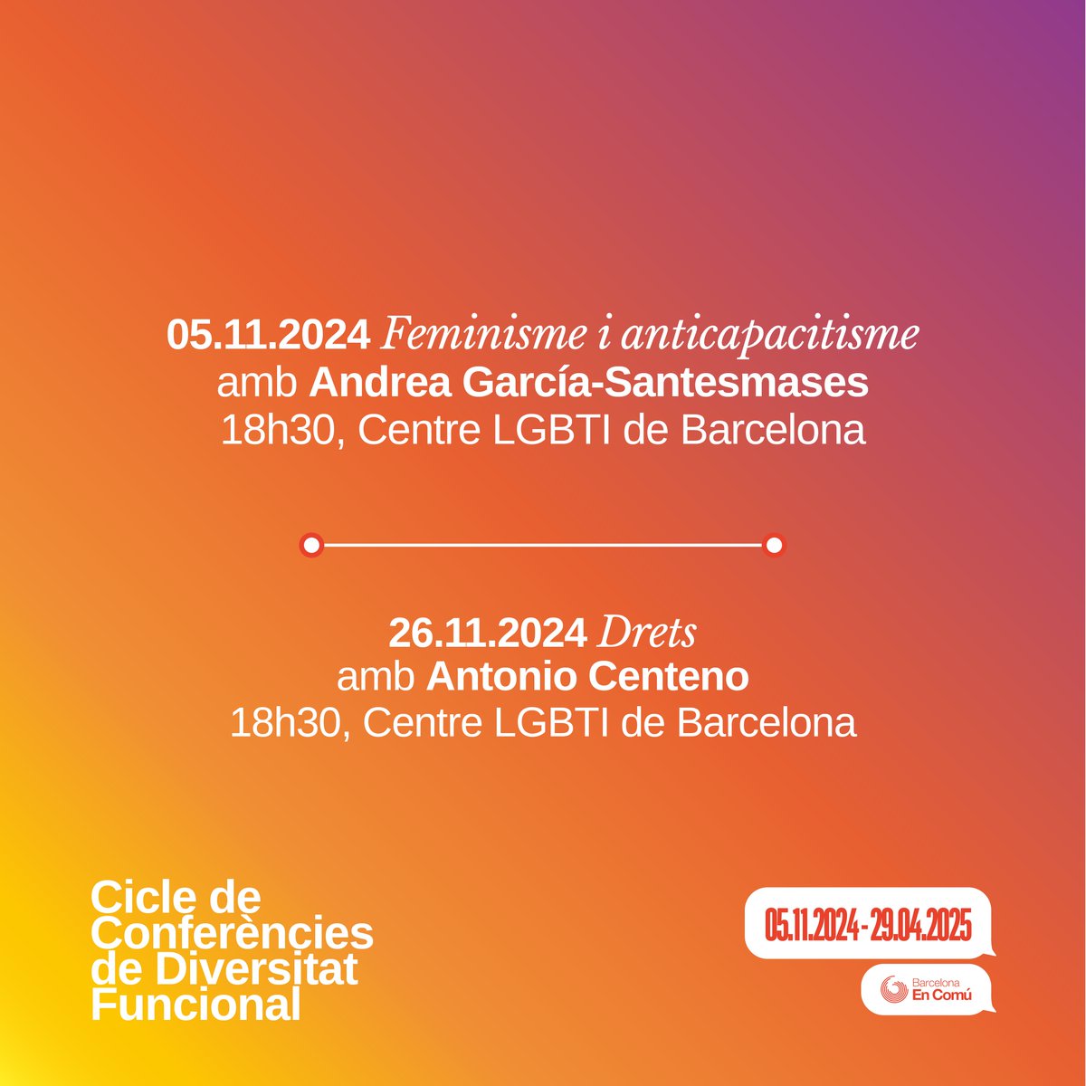 La diversitat funcional és capaç d’ampliar els espais compartits que ocupem les persones. La mirada normativa ha apartat històricament els cossos, les veus i les mirades diferents i s'ha dedicat a posar vares de mesura de què podem fer i què no i què val la pena o no.

Ampliar