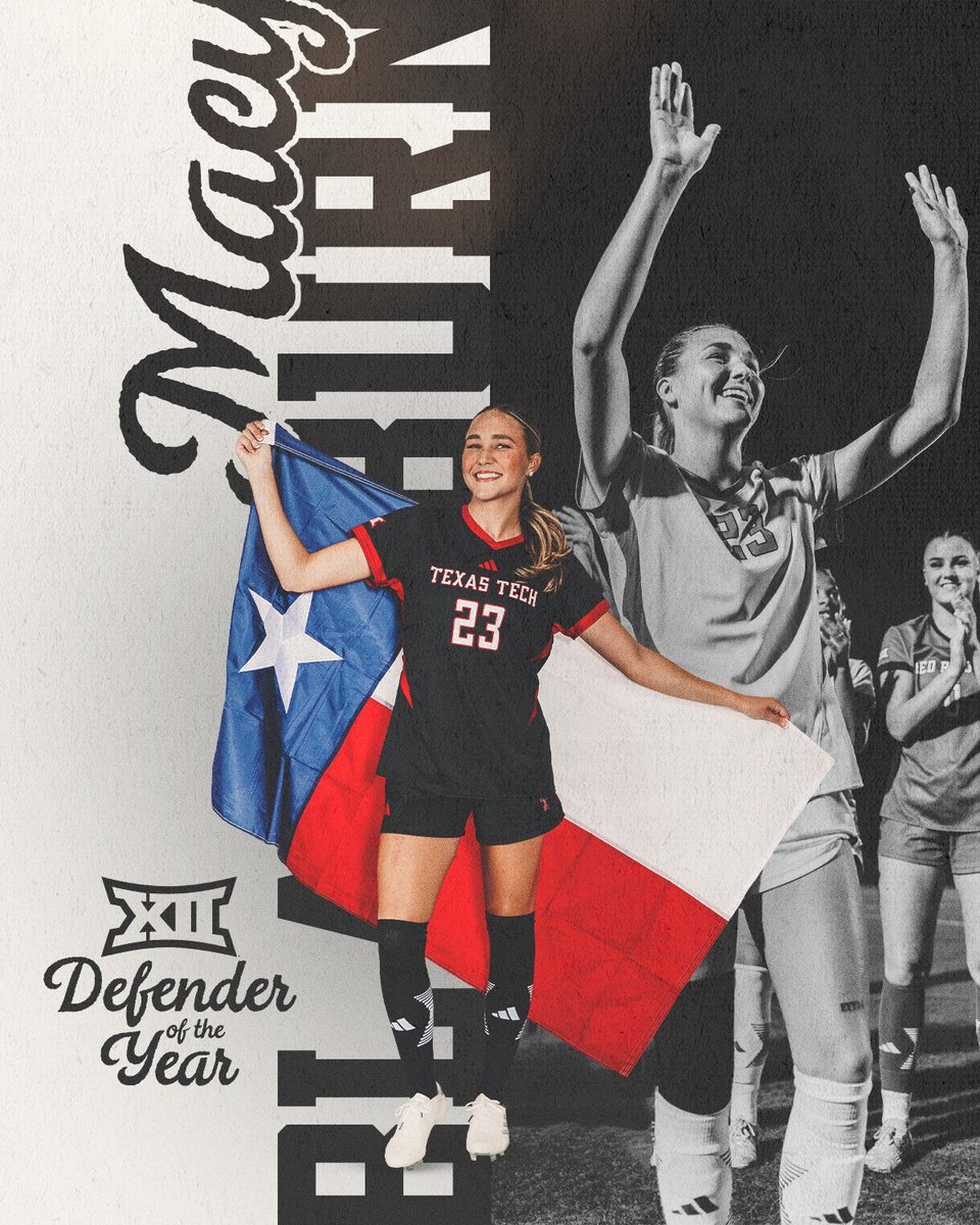 Texas Tech Soccer (@texastechsoccer) on Twitter photo Did someone say Postseason Awards ⁉️
Your <a href="/Big12Conference/">Big 12 Conference</a> 𝐃𝐞𝐟𝐞𝐧𝐝𝐞𝐫 𝐨𝐟 𝐭𝐡𝐞 𝐘𝐞𝐚𝐫
#WreckEm | <a href="/BlackburnMacy/">Macy Blackburn !!</a> Did someone say Postseason Awards ⁉️
Your <a href="/Big12Conference/">Big 12 Conference</a> 𝐃𝐞𝐟𝐞𝐧𝐝𝐞𝐫 𝐨𝐟 𝐭𝐡𝐞 𝐘𝐞𝐚𝐫
#WreckEm | <a href="/BlackburnMacy/">Macy Blackburn !!</a>