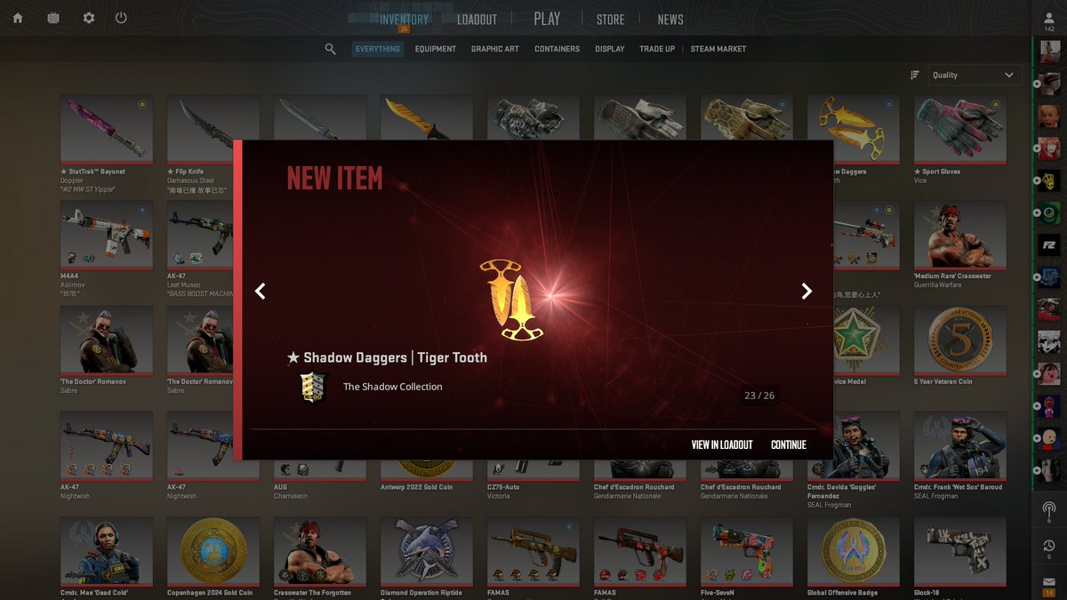 🎁 Shadow Daggers | Tiger Tooth (200$) 🎁

To enter the Giveaway:
- Like &amp; Repost
- Follow <a href="/R20_cs/">R20</a> &amp; <a href="/Bord_cs/">Bord_cs</a> 
- Follow twitch.tv/r20cs (comment your twitch name)

Rolling it next week on stream, Good luck!