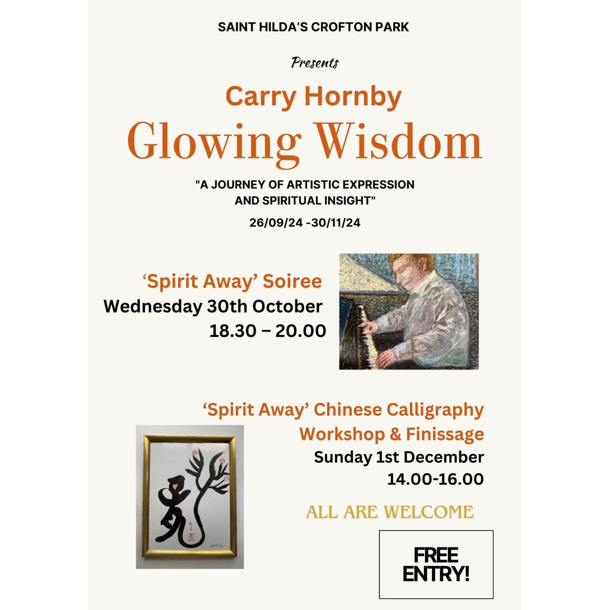 A little sneak peek at some of the artworks on show at Glowing Wisdom by local artist Carry Hornby @artcarryhornby

Join us tomorrow evening for
 Spirit Away Soiree
enjoy live music, Carry's presentation,  drinks and chats.

18.30 Free entry <a href="/Saint_Hildas/">St.Hildas</a>

#artisttalk
