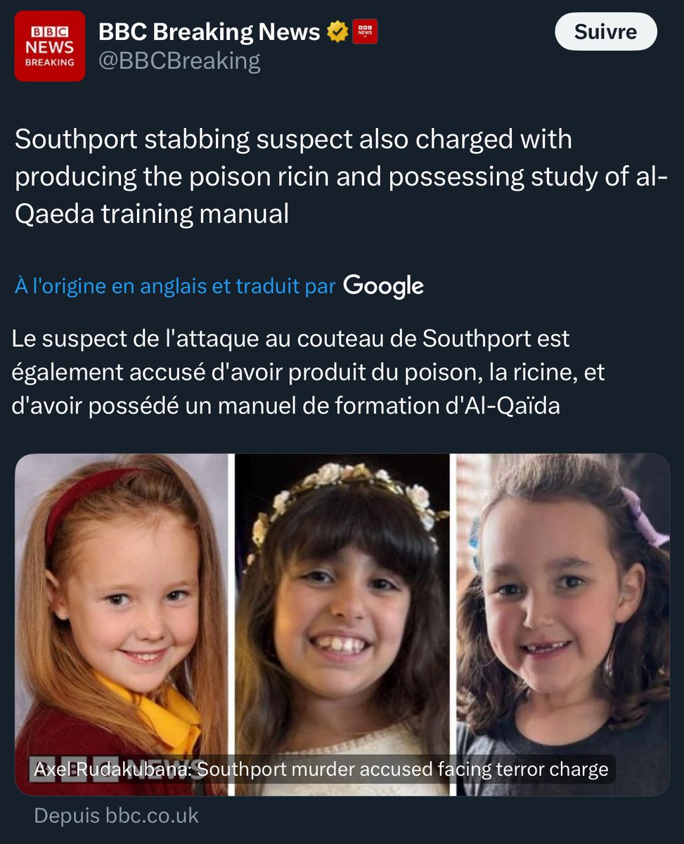 🔴 🇬🇧 Scandale en Grande-Bretagne : le premier ministre aurait caché que le tueur de SouthPort qui a massacré trois petites filles était en fait un terroriste.