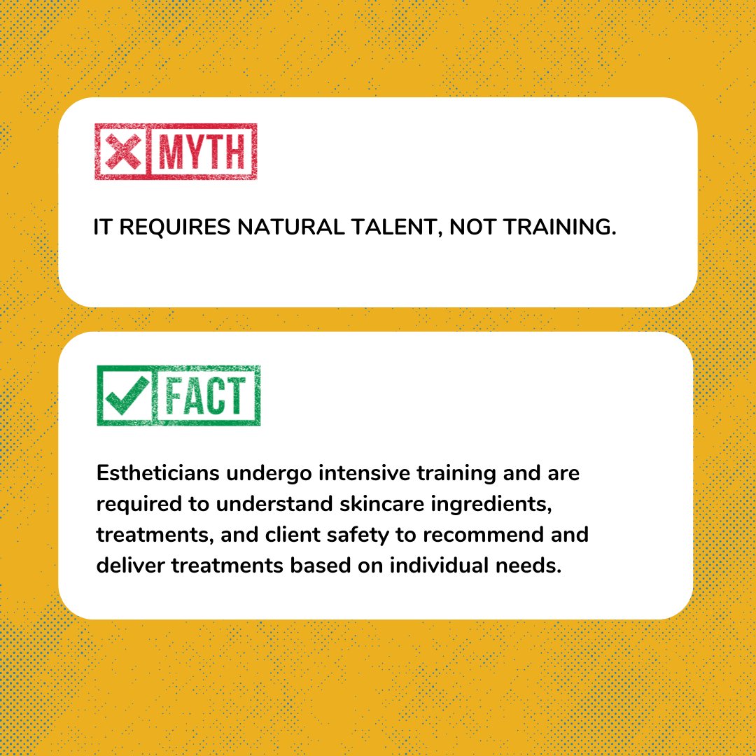 AcademyCanada's tweet image. The field of Estheticians has been BOOMING, so we're debunking some common misconceptions about the career. Scroll through and let us know what surprised you! 💆🖤

#Esthetician #CareerCollege #EstheticianMyths