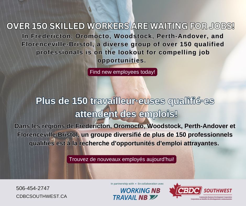 Ne manquez pas cette occasion en or de développer votre entreprise avec des professionnels chevronnés qui souhaitent faire la différence ! #FrederictonNB #OromoctoNB
📧 Contactez-nous : honeylee.beaulieu@cbdc.ca | 📞 Appelez-nous : 506-454-2747