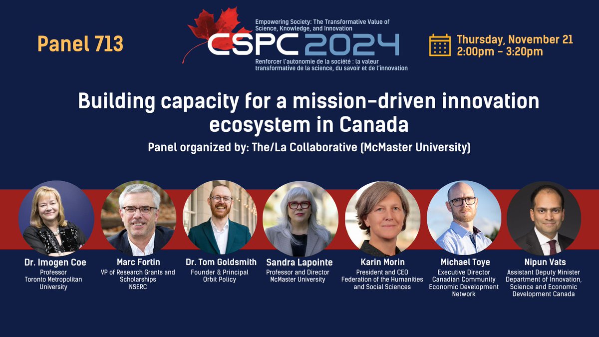 Canadian Science Policy Centre (CSPC) (@sciencepolicy) on Twitter photo .<a href="/collagora/">The/La Collaborative</a> is hosting a panel at #CSPC2024!
The panel will offer a diversity of perspective on the roadmap to a fully enabled Canadian innovation ecosystem that places people and communities at the heart of prosperity:
CSPC2024.CA
#CdnSci #CdnInnovation .<a href="/collagora/">The/La Collaborative</a> is hosting a panel at #CSPC2024!
The panel will offer a diversity of perspective on the roadmap to a fully enabled Canadian innovation ecosystem that places people and communities at the heart of prosperity:
CSPC2024.CA
#CdnSci #CdnInnovation