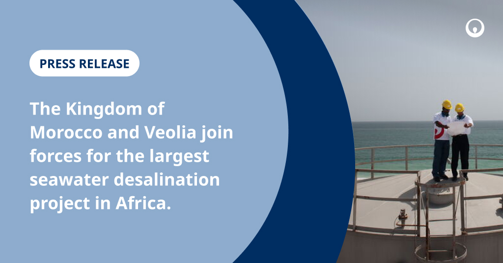Veolia's tweet photo. [Press release] On the occasion of the president of the french republic @EmmanuelMacron's state visit to Morocco, Veolia and the Kingdom of #Morocco 🇲🇦 signed today a MOA for the establishment of a strategic partnership to develop on an exclusive basis a #seawater #desalination project that will be the largest in Africa and the second largest in the world.💧

It will supply drinking water to regions of the Kingdom particularly affected by drought.

➡️ Located near #Rabat on the Atlantic coast, the project will be structured as a public-private partnership, involving the construction, financing and operation for 35 years, by Veolia, of a seawater desalination plant.

➡️ With a capacity of 822,000 m3 of drinking water per day , or 300 million m3 per year, it will ensure the supply of the Rabat-Salé-Kénitra and Fès-Meknès regions to meet the water needs of nearly 9.3 million inhabitants. 🧑🏾‍🤝‍🧑🏾

➡️ This initiative is part of the Moroccan national energy strategy, launched by His Majesty King Mohammed VI, which aims to strengthen water supply security and to face the challenges of #ClimateChange. 🌎

Veolia will bring the best of its cutting-edge expertise in desalination for a reference plant in terms of efficiency, innovation and environmental protection.

Its operational expertise will also ensure high plant performance by balancing investment and operating costs, thus ensuring the most competitive water price over the entire life cycle of the facility. The facility could be powered by low-carbon electricity, mainly from renewable sources.

🔗 https://t.co/L086WWG2IW