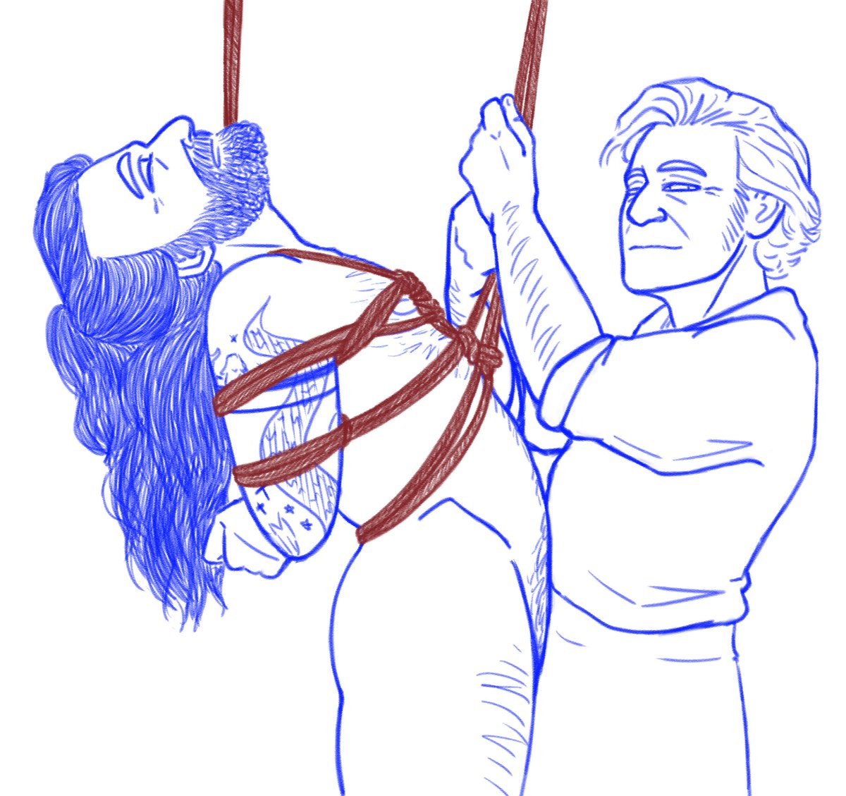 #OFMDkinktober2024 Day 23: Shibari
#gentlebeard #ofmdnsfw