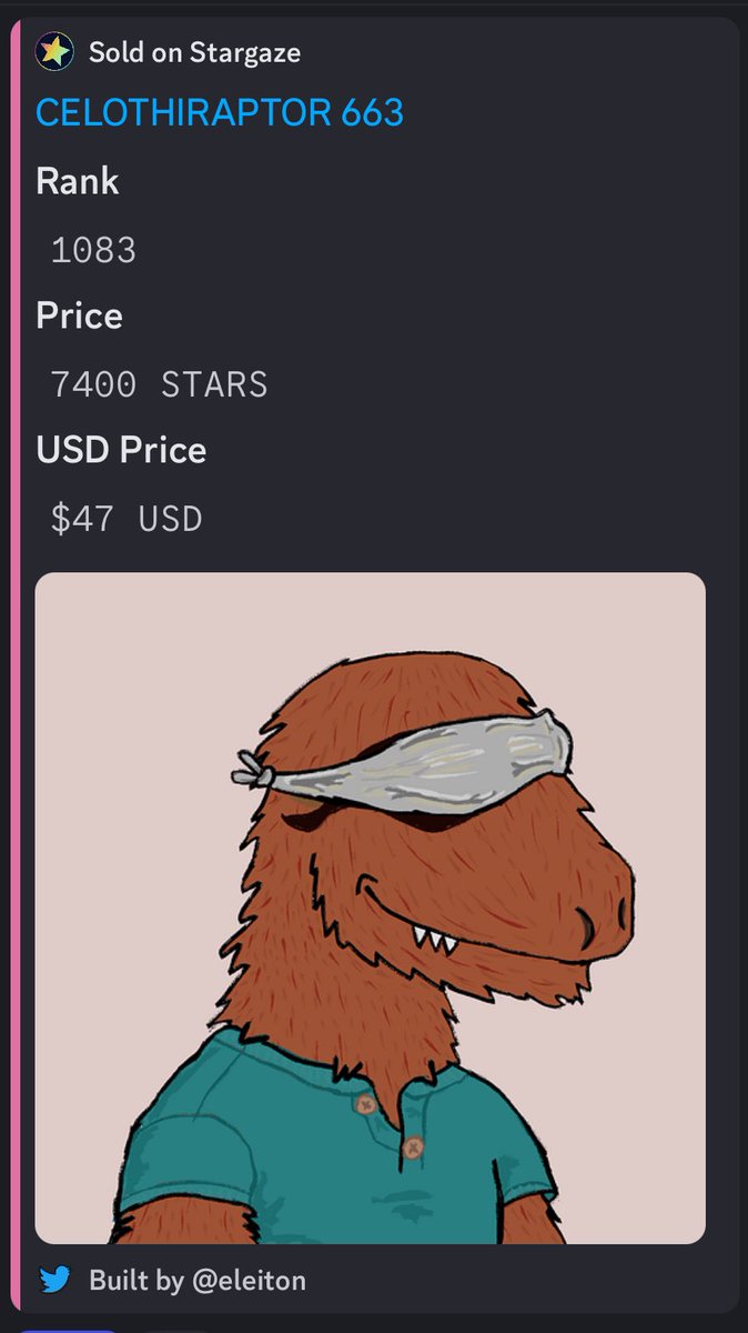 Sales bot back up and running in discord with a new build by <a href="/eleiton/">eleiton</a>!

Feel free to test it out for yourself if you don't believe me 😹