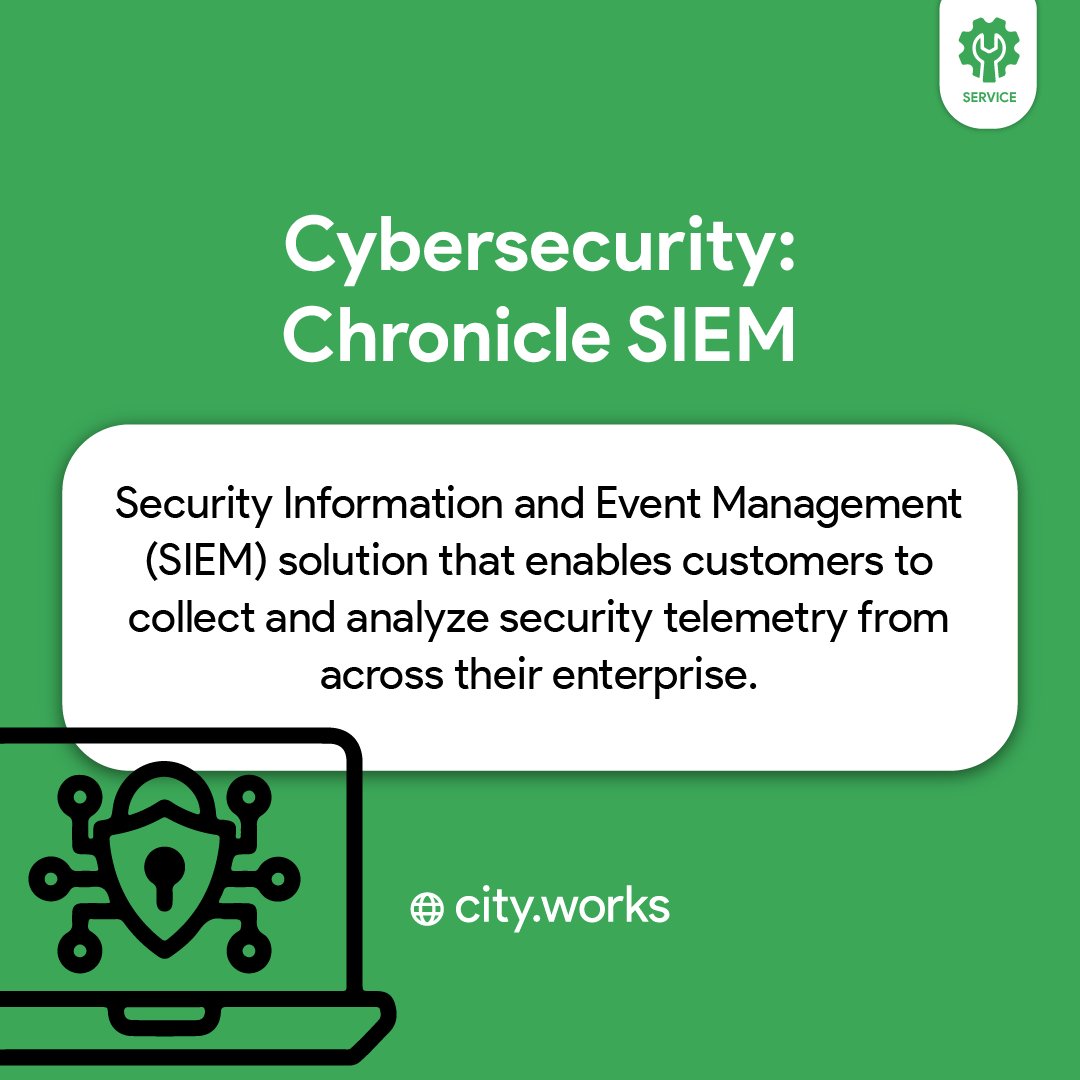 CityWorksGlobal's tweet photo. Boost your security strategy 🚀

With Chronicle SIEM, CityWorks empowers businesses to seamlessly gather and analyze security insights across their operations.

Want to learn more? Visit https://t.co/THKZ8uE387

#CityWorks #Cybersecurity #SIEM #DataSecurity #Innovation #security https://t.co/hKAGRul9By