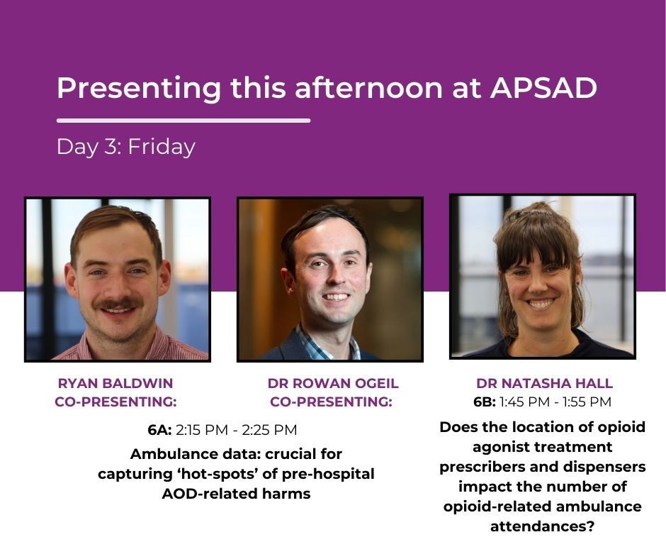 Turning Point (@turningpointau) on Twitter photo As we reach the final day of #APSAD24, Turning Point researchers will present in 2 sessions this afternoon
<a href="/DrRowanOgeil/">Dr Rowan P. Ogeil</a> & <a href="/RyanJBaldwin/">Ryan Baldwin</a> Abstract: airdrive.eventsair.com/eventsairauepr…
w/ <a href="/epinaomibeard/">Naomi Beard</a> <a href="/dan_lubman/">Dan Lubman</a>
<a href="/Natasha_Hall3/">Natasha Hall</a> Abstract: airdrive.eventsair.com/eventsairauepr…
+ apsadconference.com.au/2024-program As we reach the final day of #APSAD24, Turning Point researchers will present in 2 sessions this afternoon
<a href="/DrRowanOgeil/">Dr Rowan P. Ogeil</a> & <a href="/RyanJBaldwin/">Ryan Baldwin</a> Abstract: airdrive.eventsair.com/eventsairauepr…
w/ <a href="/epinaomibeard/">Naomi Beard</a> <a href="/dan_lubman/">Dan Lubman</a>
<a href="/Natasha_Hall3/">Natasha Hall</a> Abstract: airdrive.eventsair.com/eventsairauepr…
+ apsadconference.com.au/2024-program