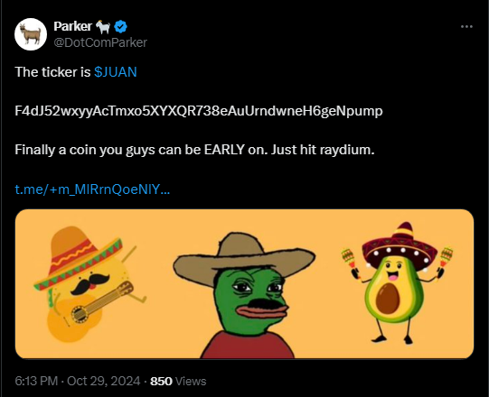 SexyStockSlayer's tweet photo. Going to play $JUAN, look for dips Dev sold long ago

F4dJ52wxyyAcTmxo5XYXQR738eAuUrndwneH6geNpump https://t.co/JdS38U7cFn