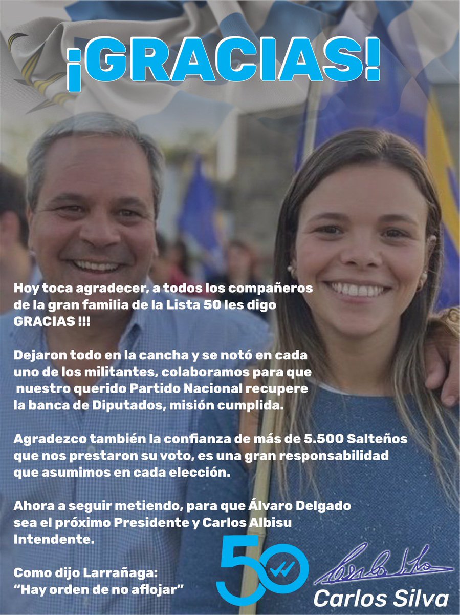 Como dijo Jorge Larrañaga:
“Hay orden de no aflojar”