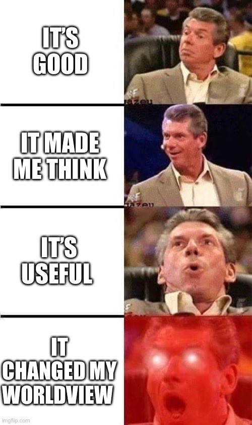 forthrighter's tweet photo. Compliment tier list

Drop your level 3 &amp; 4 compliments for work of any type by anyone in the comments https://t.co/iTFbOBb0v2