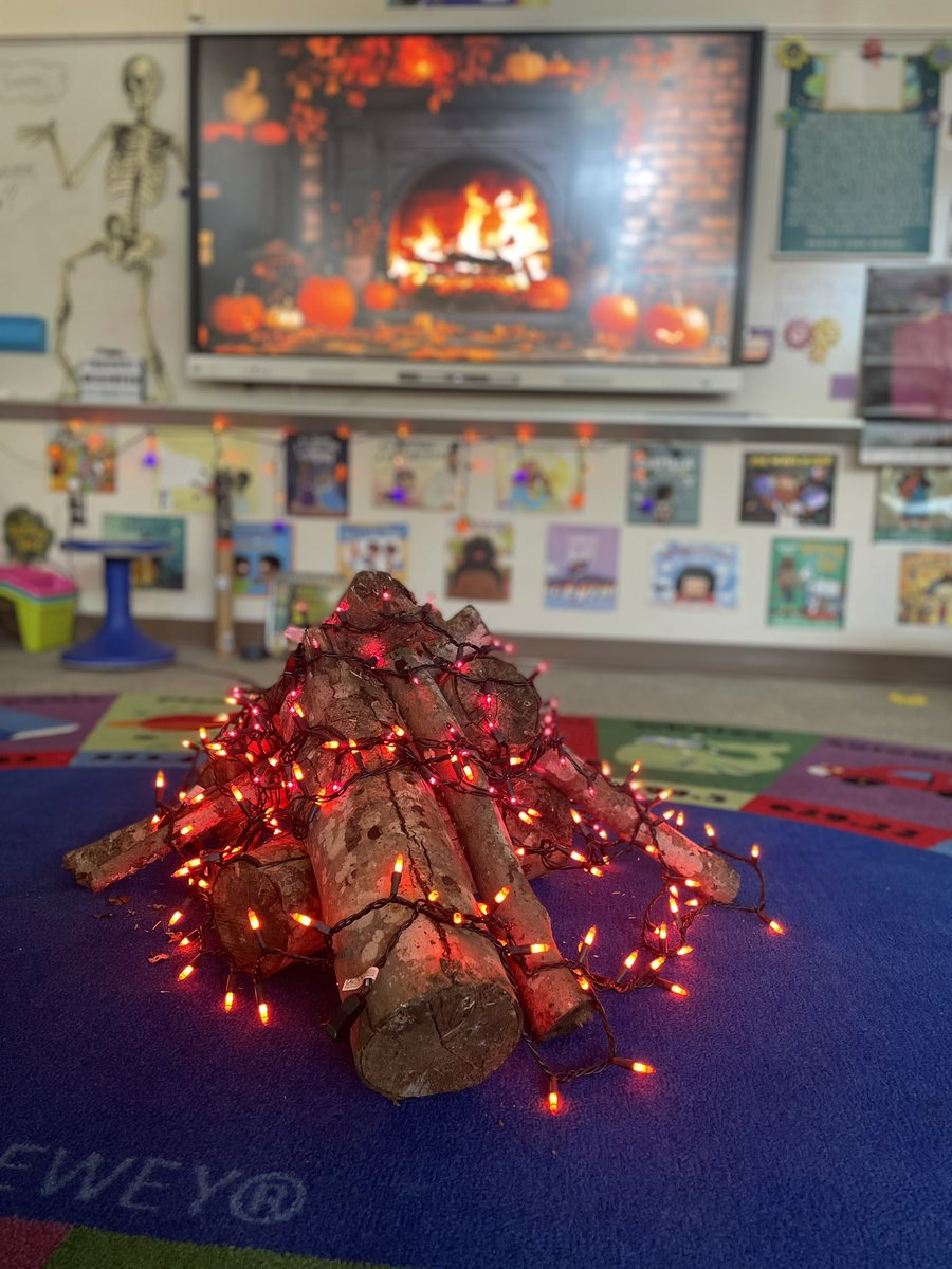 Now we just need smores. Spooky (not so spooky) tales by the campfire all week long in the NES Library! #CHCCSLibraries #October2024 #FallYall <a href="/NorthsideES/">Northside Elementary</a>