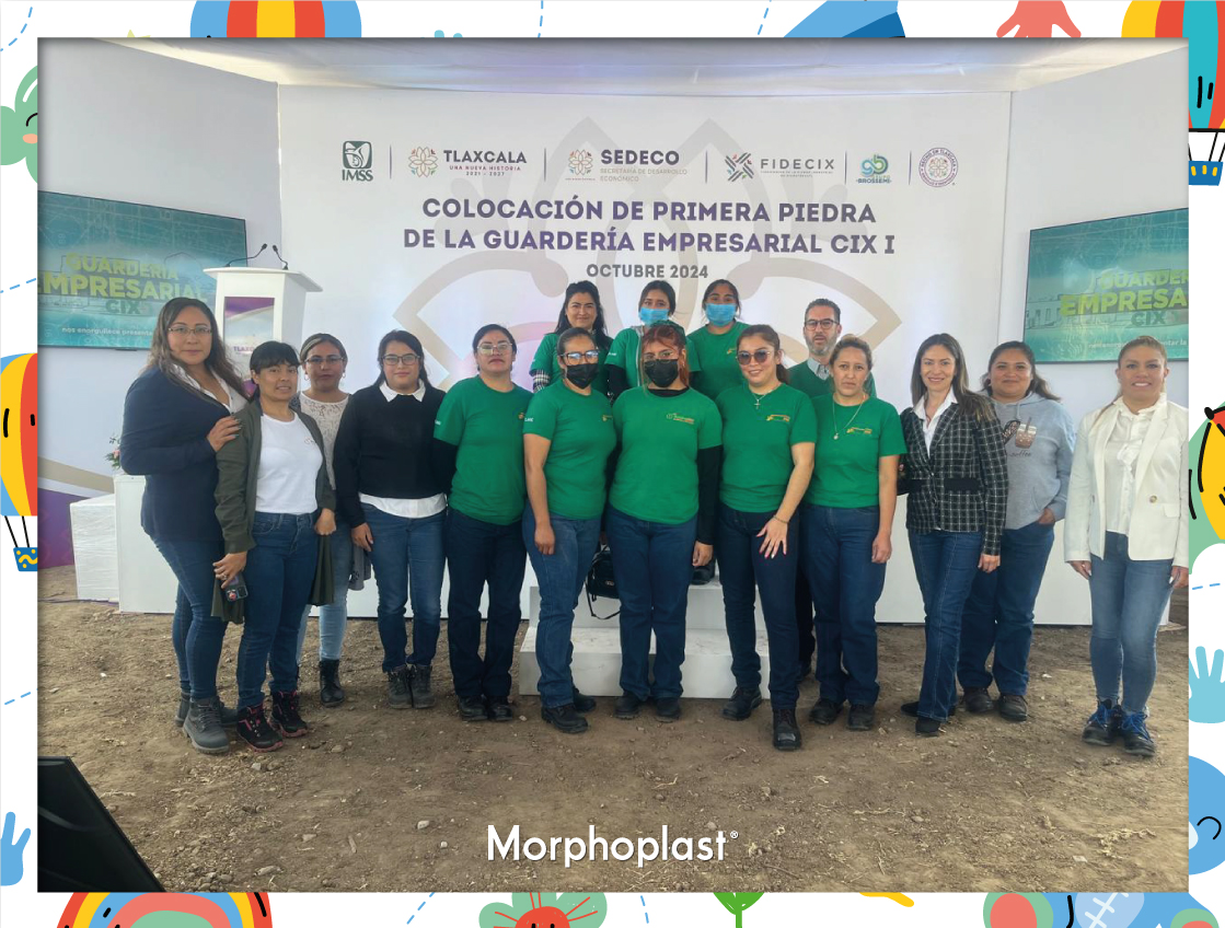 Morphoplast's tweet photo. 📷Estamos contentos de formar parte del convenio para la creación y servicio de una 𝗚𝘂𝗮𝗿𝗱𝗲𝗿í𝗮 𝗜𝗻𝗳𝗮𝗻𝘁𝗶𝗹. Se colocó la primera piedra en el Corredor Industrial (CIX 1) para su construcción, la cual beneficiará a los padres trabajadores de dicha zona. 📷📷📷 https://t.co/tKECVqlTWF