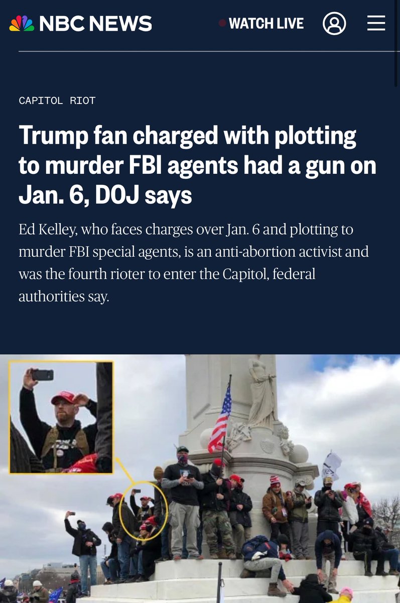 BREAKING: A Donald Trump fanatic charged with plotting to murder the FBI special agents who investigated him on Capitol attack charges appears to have had a gun on him on Jan. 6, when he became the fourth rioter to breach the U.S. Capitol.