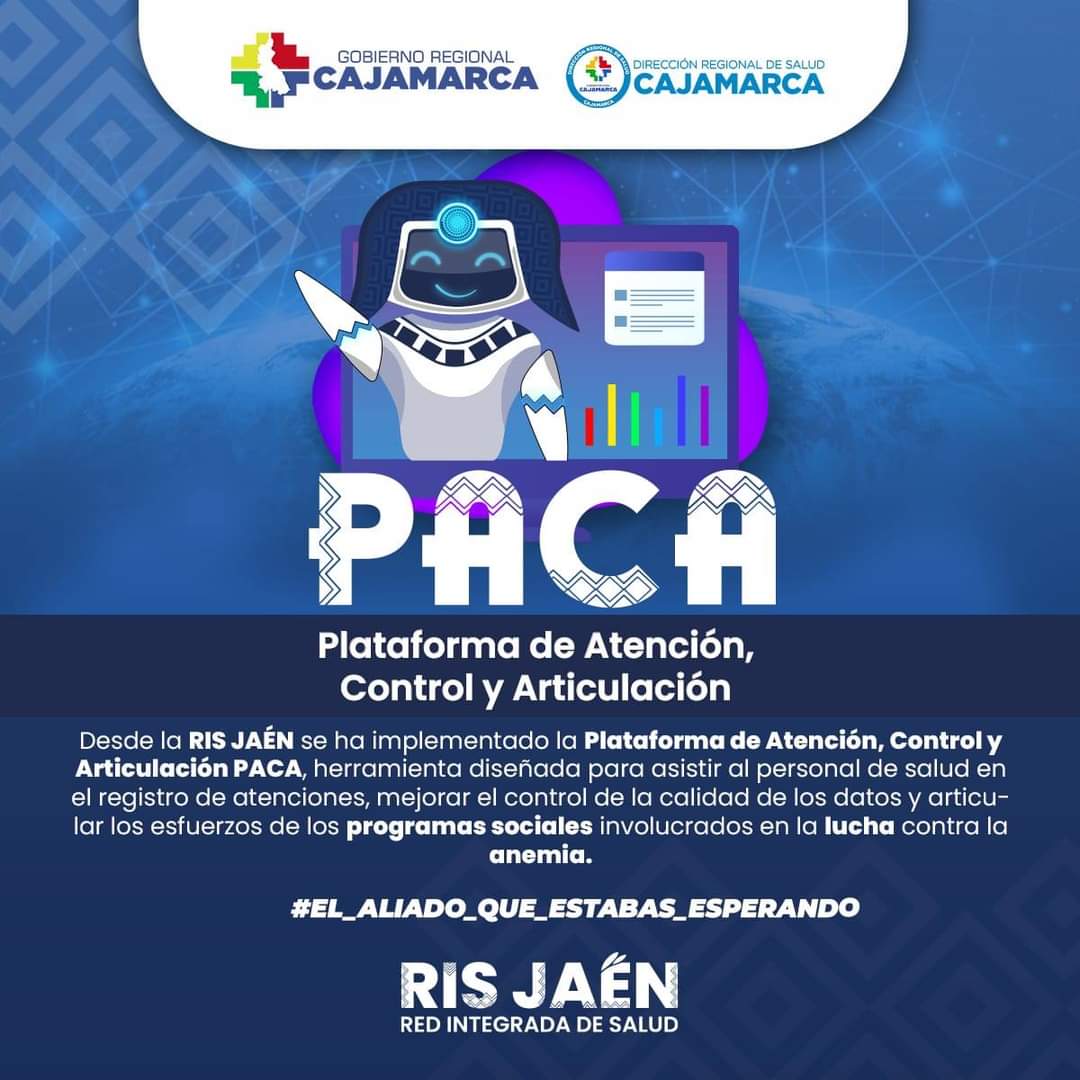 emundaca's tweet photo. Hoy damos un gran paso en #SaludDigital con el lanzamiento de PACA, una plataforma innovadora para mejorar el control de calidad y articular esfuerzos contra la #anemia Orgulloso de liderar este proyecto que impulsa la transformación del sector salud.  #RISJaén https://t.co/Dkkjpnz8dW