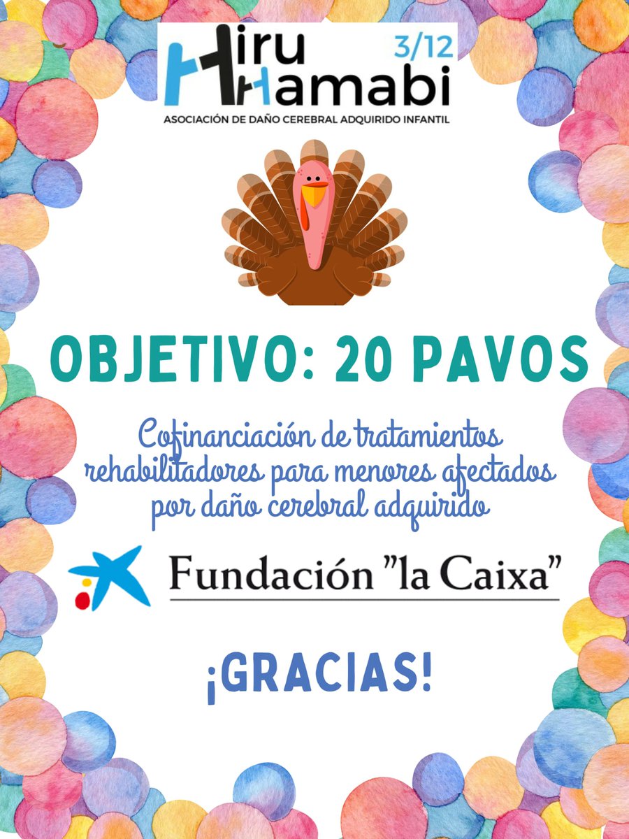 "Objetivo: 20 pavos" ha cofinanciado desde 2017 más de 8.600 tratamientos rehabilitadores en menores con DCA.
Agradecemos a <a href="/FundlaCaixa/">Fundación ”la Caixa”</a> ,  su aportación para seguir apoyando a las familias afectadas en la rehabilitación de sus hijos e hijas.
Muchas gracias! Mila esker !🩵🩵
