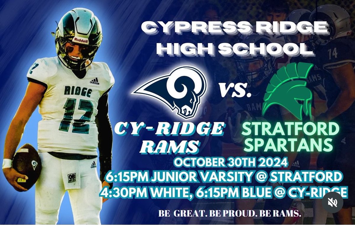 Bryce Bruckbauer (@brycebruckbauer) on Twitter photo Rams in the House... Bad News!
Come join us, watch live football action, and cheer for our Freshmen and Navy student-athletes October 30th! (White/Blue @ Cy-Ridge HS)
Post credit to: kaiaptah
#classof2028
#AllGasNoBrakes
<a href="/RamNationCRHS/">Ram Nation</a>
#newsx
#football
#highschoolfootball Rams in the House... Bad News!
Come join us, watch live football action, and cheer for our Freshmen and Navy student-athletes October 30th! (White/Blue @ Cy-Ridge HS)
Post credit to: kaiaptah
#classof2028
#AllGasNoBrakes
<a href="/RamNationCRHS/">Ram Nation</a>
#newsx
#football
#highschoolfootball
