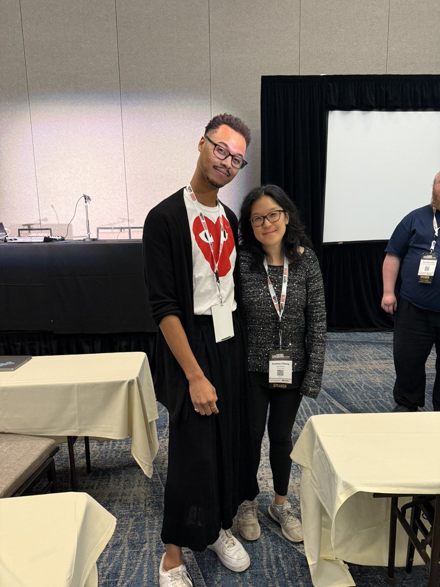 carsonalewis's tweet image. Andrea @TheSparkly is the very first person I met at GameSoundCon 2019, and it has been so cool catching up each GSC since and seeing the rad things she and the team are cooking up at @HiRezStudios