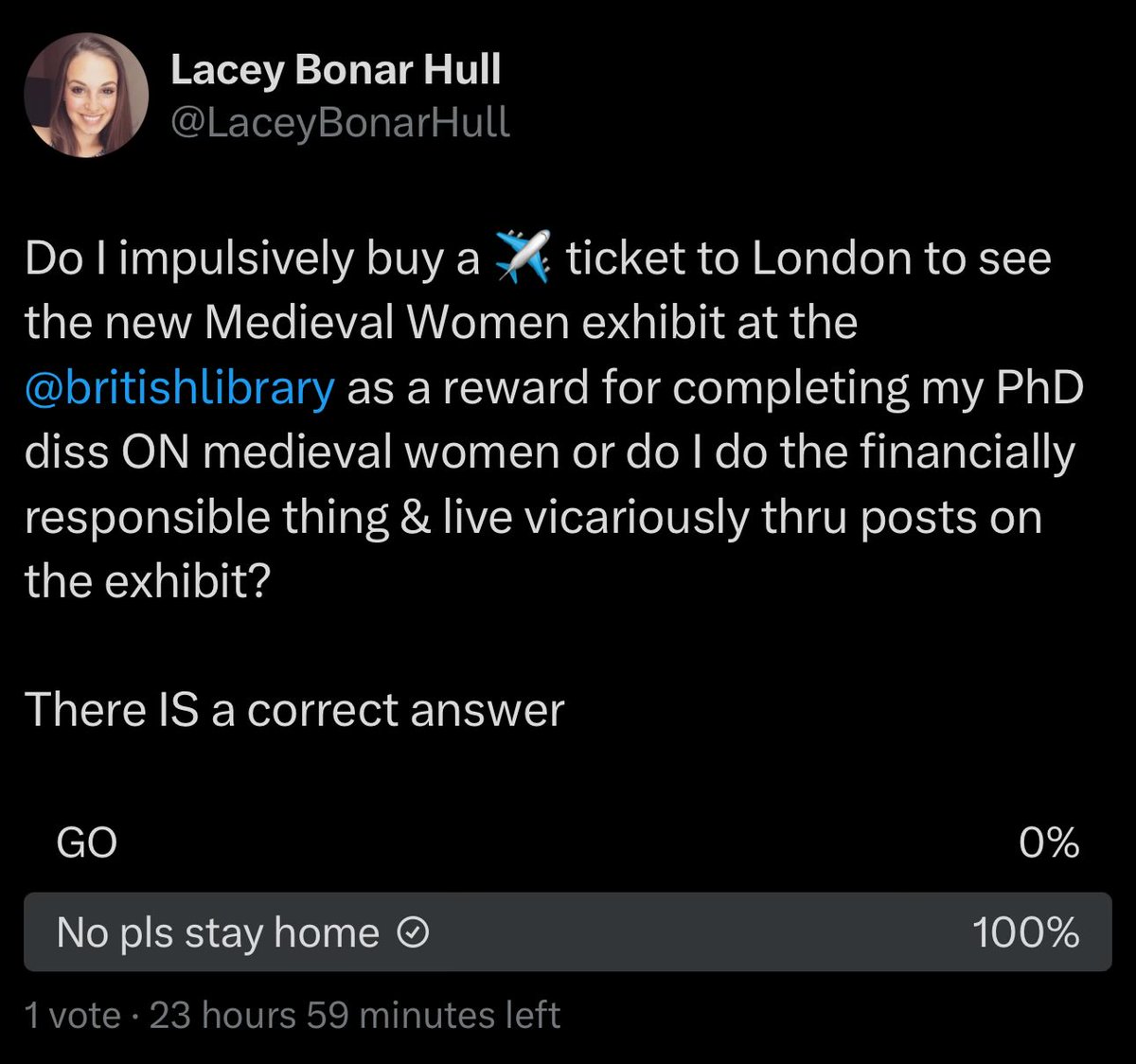 chull_12's tweet photo. @LaceyBonarHull The people have spoken https://t.co/9u8KUCoAEq