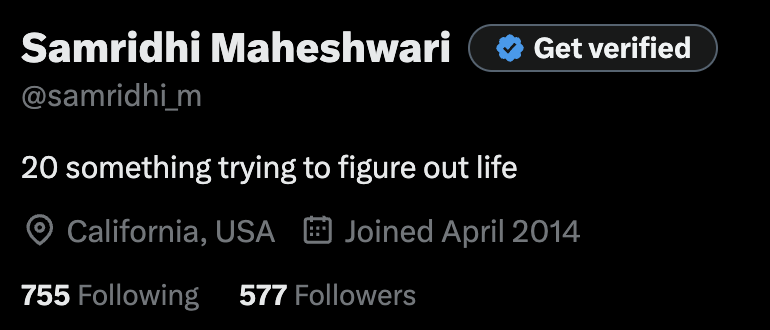 Samridhi Maheshwari tweet media