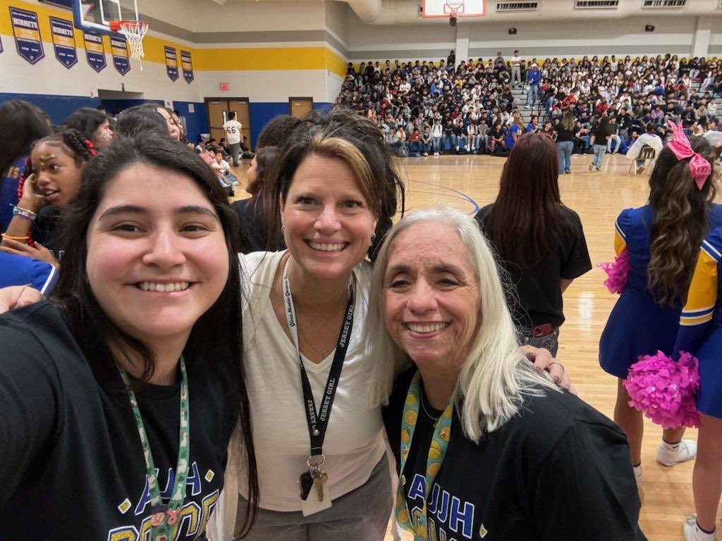 AJJH Pep Rally hi-jinx with some fellow Social Studies teachers.<a href="/JazminLope72081/">Jazmin Lopez</a> <a href="/NeimanOwens/">Neiman Owens</a> <a href="/AliceJohnsonJrH/">Alice Johnson Junior High School</a>