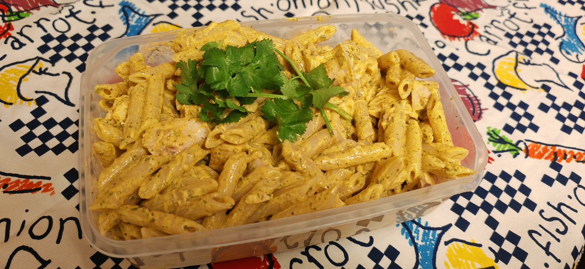 tuiman84's tweet photo. Taster in group at  @SlimmingWorld this week. I've made a coronation chicken pasta. Syn free made with the spices from the coronation chicken Escalope recipe on the app. https://t.co/uX3SYHYEss