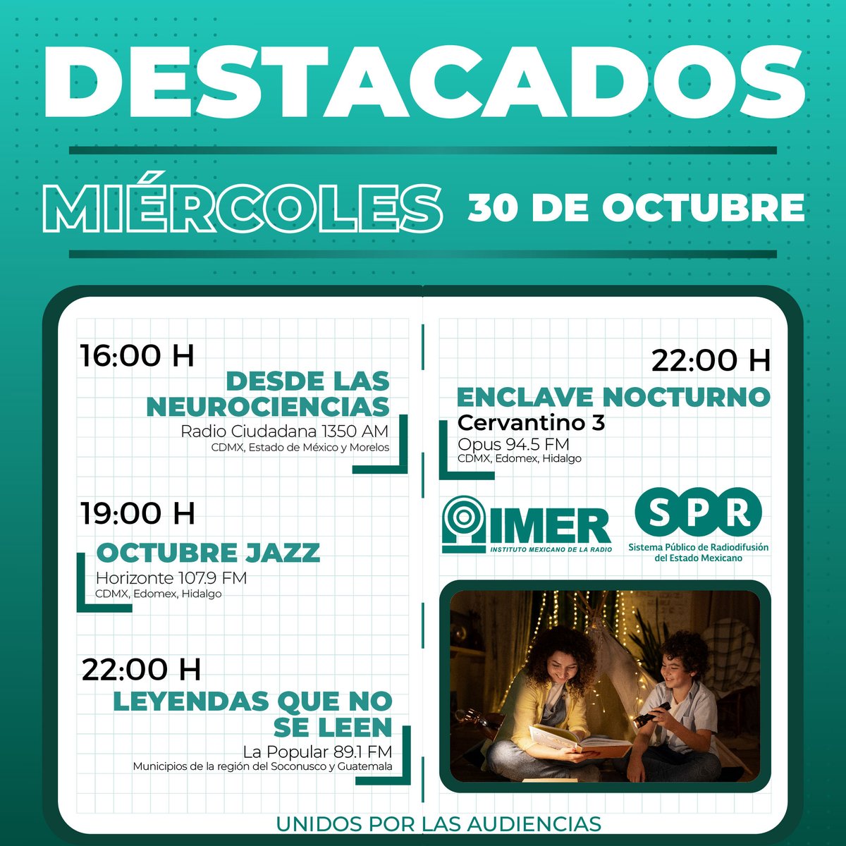 SPRMexico's tweet photo. Esta noche, en #LeyendasQueNoSeLeen:
📚El fantasma de la cantina
📚La mujer con cara de caballo
📚Los peregrinos fantasmas
📚El panteón embrujado
📚La soledad
🗓️30 de octubre⏰22:00h en @LaPopular_imer, una emisora del @imerhoy por el📻#891FM
#UnidosPorLasAudiencias https://t.co/SneL7UN4TL