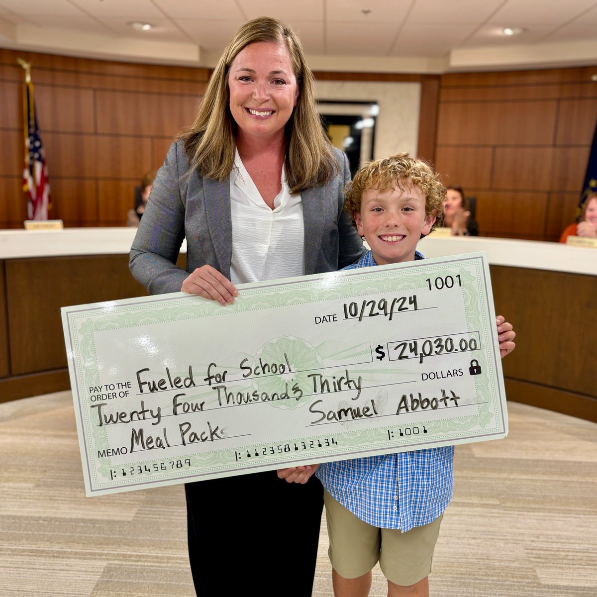 NWMS athletes recognized at tonight's board meeting for county championships, Hinkle Creek Cougar Choir performed, and Hinkle Creek's Sam Abbott recognized for his $24K lemonade stand donation to Fueled for School.