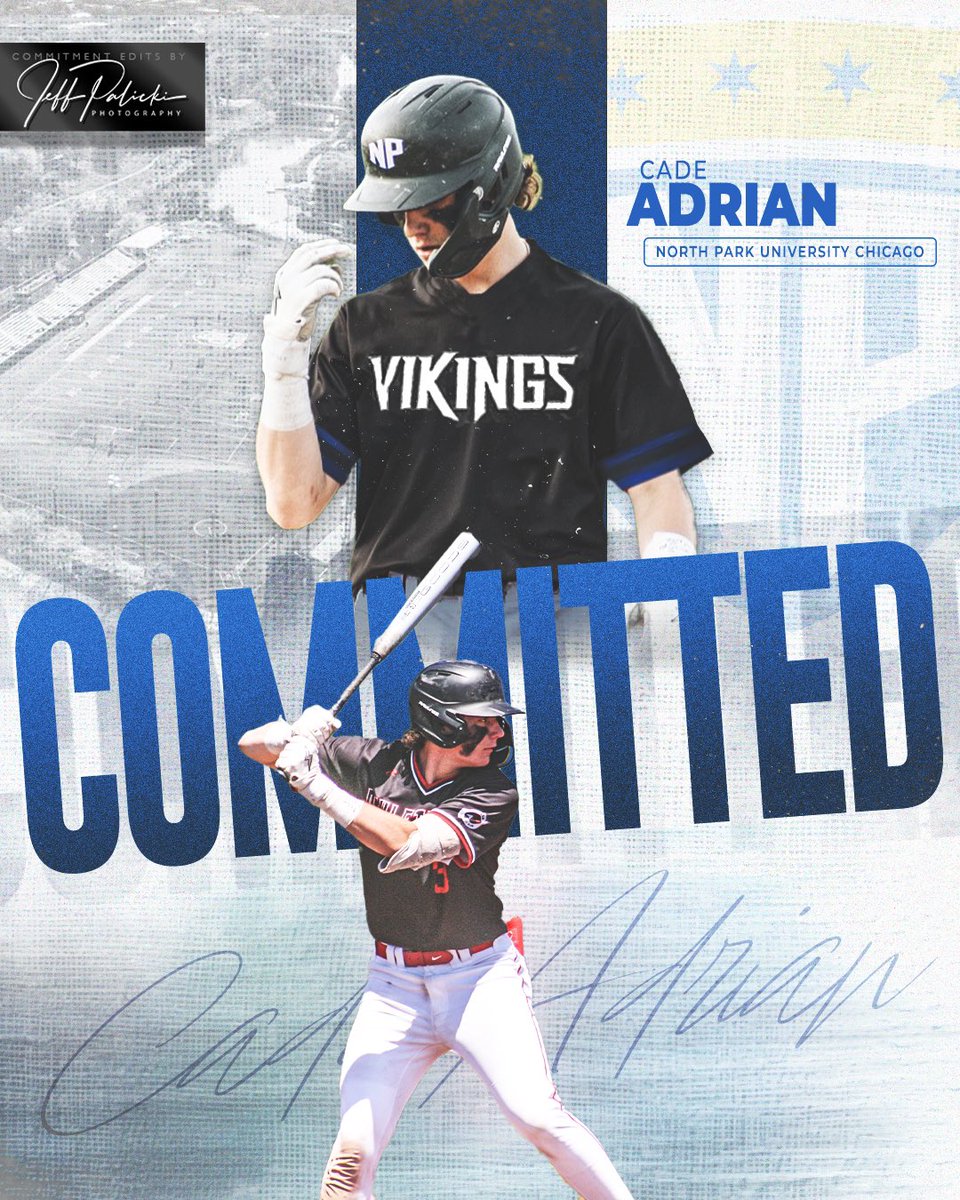 Cade Adrian (@cadeadrian3) on Twitter photo I am incredibly excited to announce my commitment to play baseball at North Park University! I am so grateful to my family, coaches, and teammates for their support throughout this process. Go Vikings! @NPU <a href="/AthletesHQElgin/">Athletes HQยฎ๏ธ</a> <a href="/HCABASEBALL2/">HCA BASEBALL</a> I am incredibly excited to announce my commitment to play baseball at North Park University! I am so grateful to my family, coaches, and teammates for their support throughout this process. Go Vikings! @NPU <a href="/AthletesHQElgin/">Athletes HQยฎ๏ธ</a> <a href="/HCABASEBALL2/">HCA BASEBALL</a>