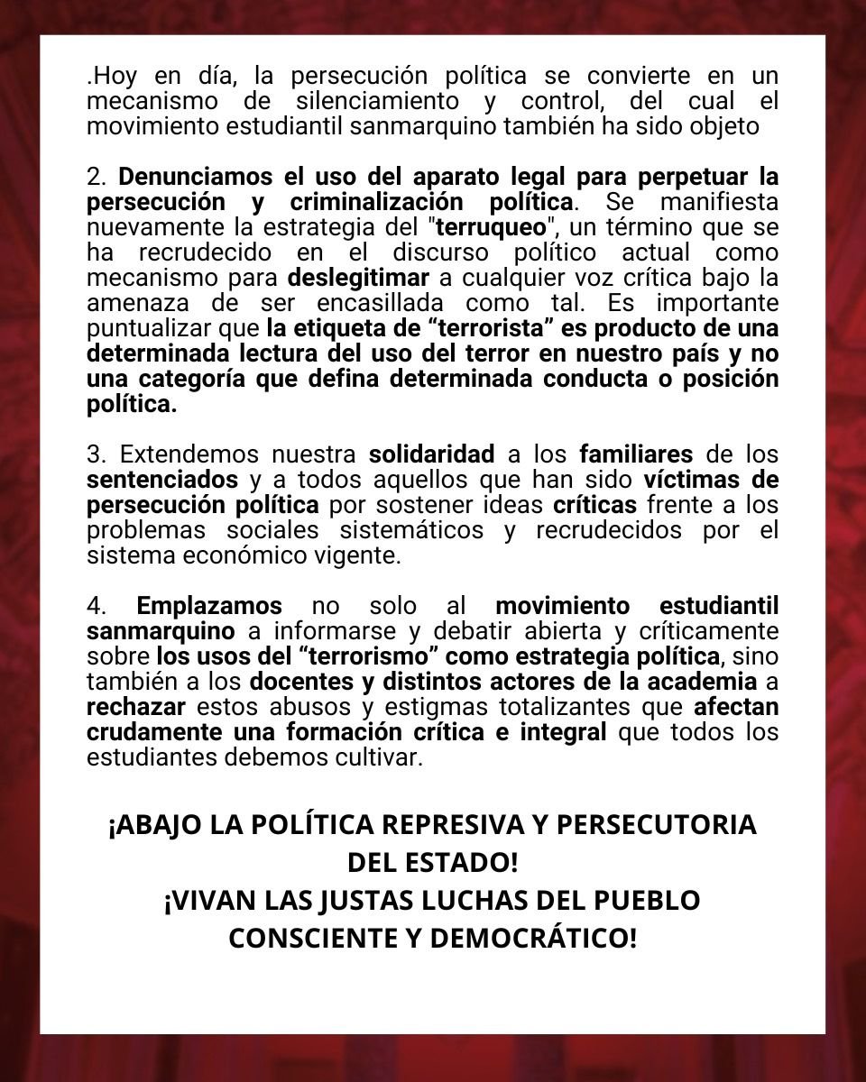 cuatrojos22's tweet photo. La FUSM la ganaron una alianza de "derecha", los rojos la toman de nuevo a la fuerza y lo primero que hacen es defender a Movadef ¿filo senderista? https://t.co/8ZCNcr19ll