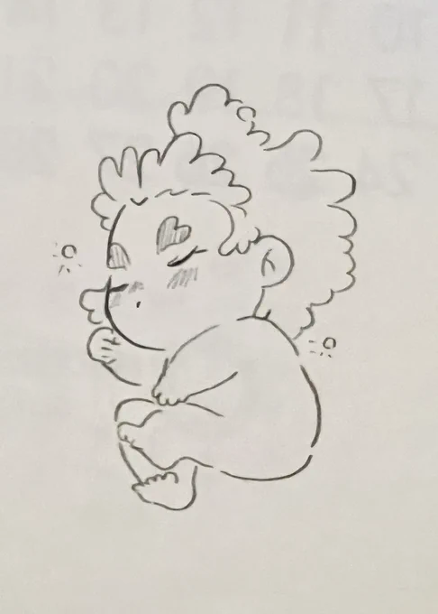 思いのほか反応があったので、、、😳
描いてみた……
カビ菌のあかちゃんの🔥さん
🎴パンの上で産まれたて👶🍞 