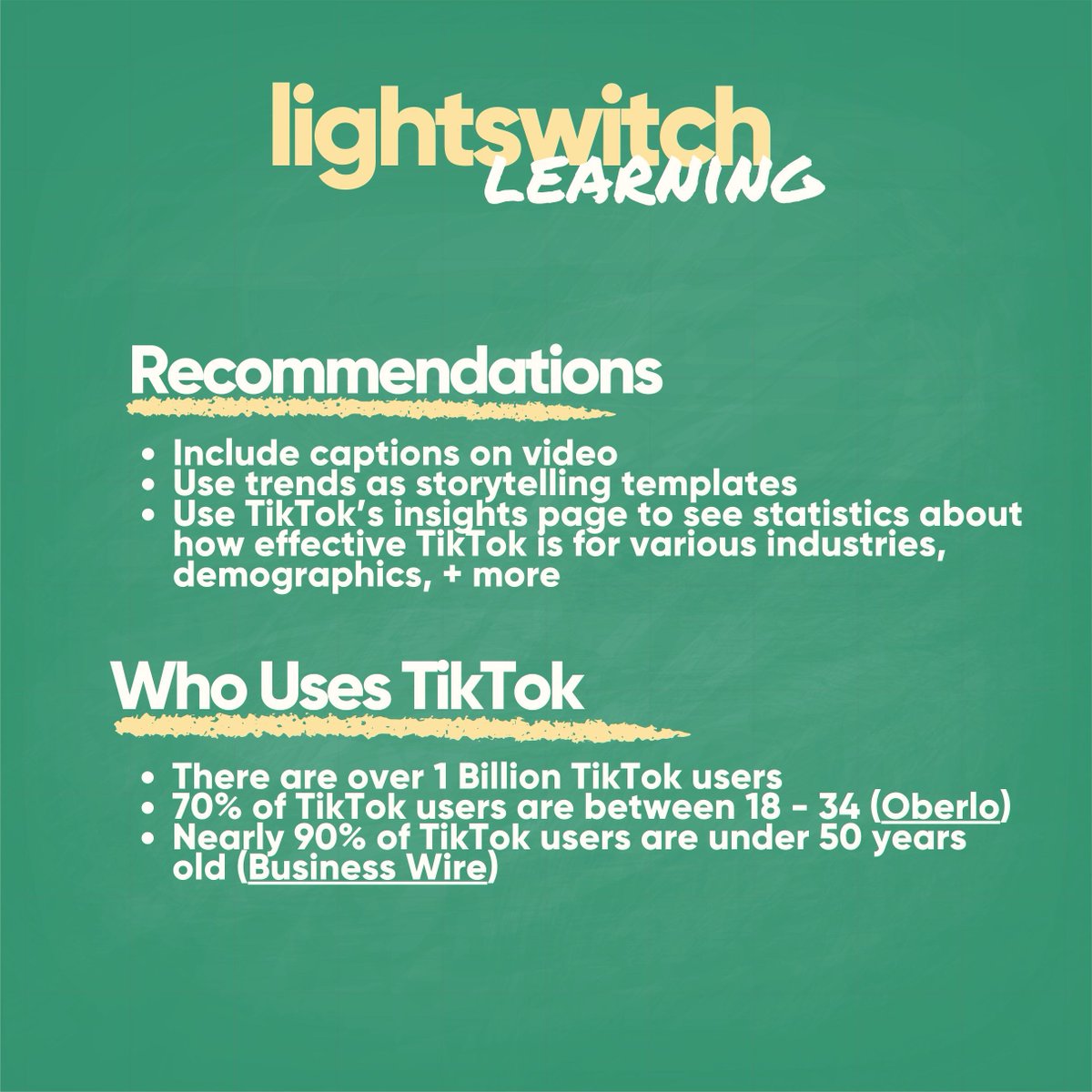 lightswitchbiz's tweet photo. Looking for ways to elevate how your business uses TikTok? Check out a few of our tips and tricks!

Learn more: https://t.co/wlE4n96V9G 

#videopartner #creativepartner #tiktok https://t.co/gBkWVn4oa7