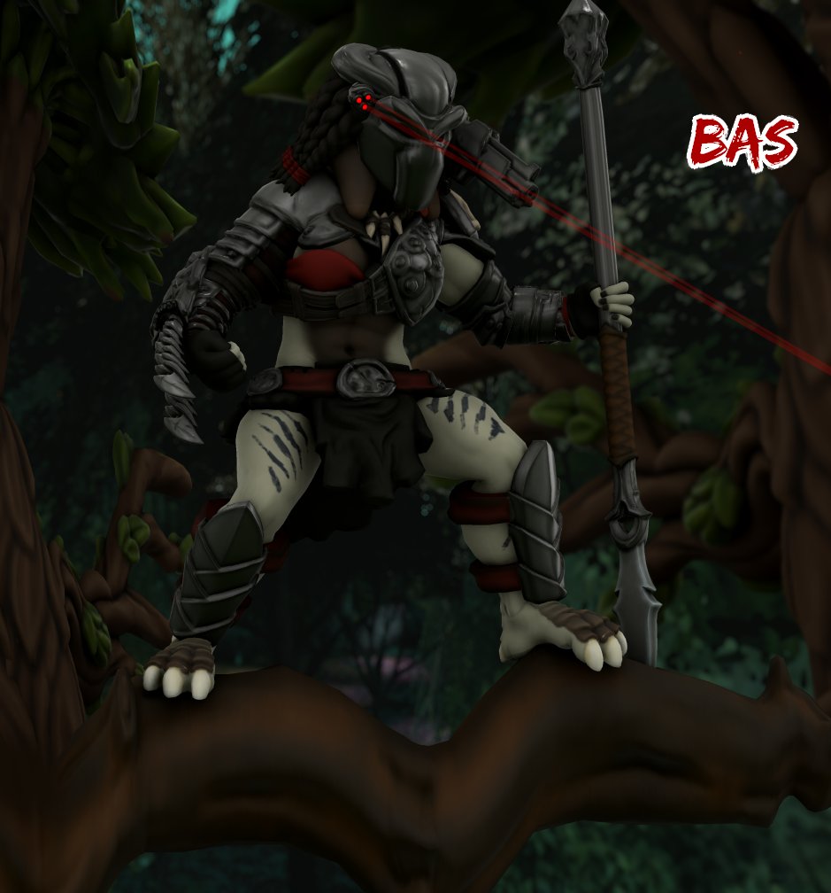 <Overhere. Overhere.> *click click click*

Also taking part in the spooky season, Kyuu decided to go hunting as a Predator. Better watch the trees cuz there's something out there and it ain't no man.

Credit: MusicalWarlock13 for the blades
#Halloween #Predator #Beastars #Kyuu