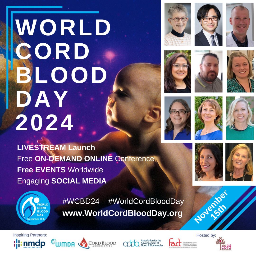 Have you told your family, friends and colleagues about World Cord Blood Day 2024? 
Not yet? Take a minute and reach out now. We have made it easy for you. Just follow this link and choose the post you want to send: buff.ly/3CfmUiz
#WorldCordBloodDay is NOV 15th. #WCBD24