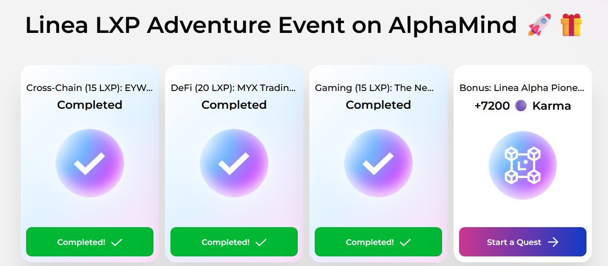 CoinOneriCom's tweet photo. Son Linea LXP Kampanyasını Kaçırmayın. 🔥

İki gün önce paylaşmıştım.
Quizlerin cevapları çok sorulmuş onları da paylaşıyorum.

Alphamind'e Giriş yapın:
https://t.co/z5DUTWo4vo
Alıntılı postta yapılacakları iletmiştim.
Quiz cevapları da aşağıdadır.

🔹 EYWA Cross-Chain Power on Linea:
A - B - B
🔹MYX Trading Journey on Linea:
B - A - A
🔹The Nemesis Playground on Linea:
A - A - B - C - A
🔹Bonus: Linea Alpha Pioneers!:
B - A - C

#LXP #airdrop $Linea #alphamind  #linea