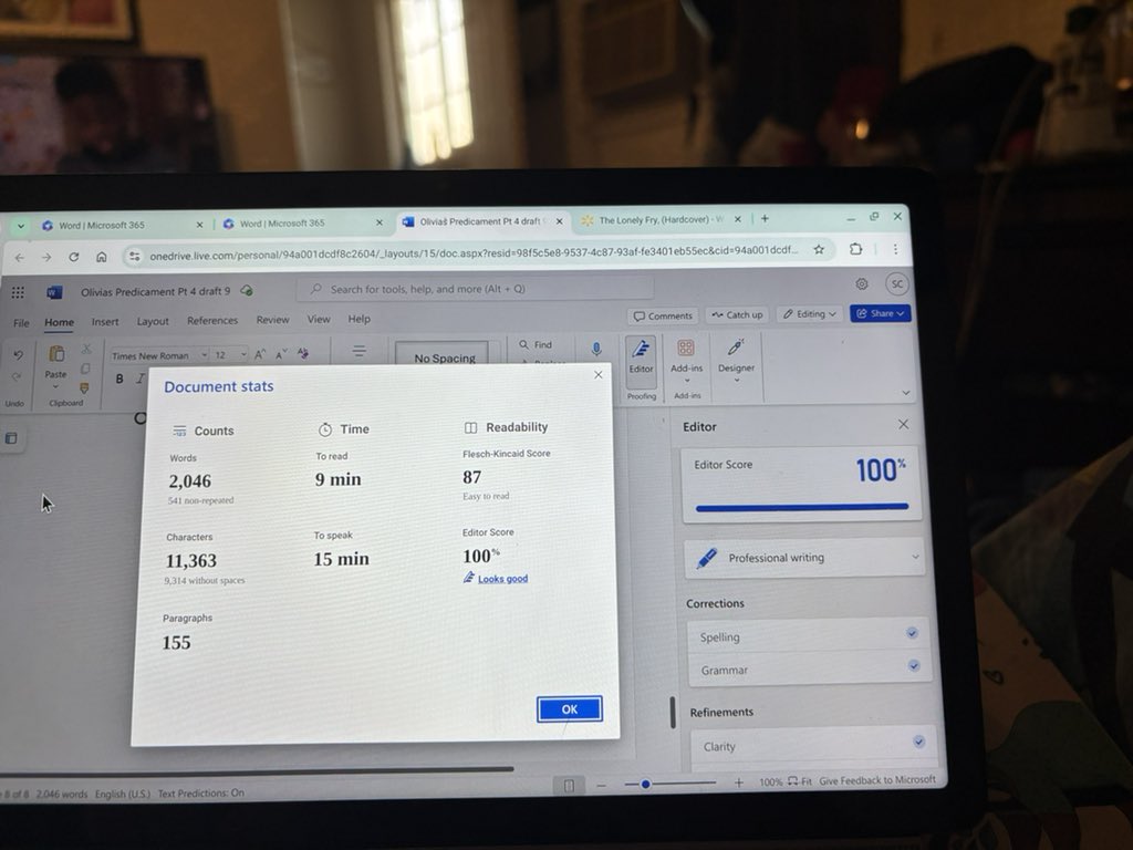 AuthorShellee's tweet image. I wrote 16 words in #draft9 of #OliviasPredicamentPt4 #editorsoftwitter