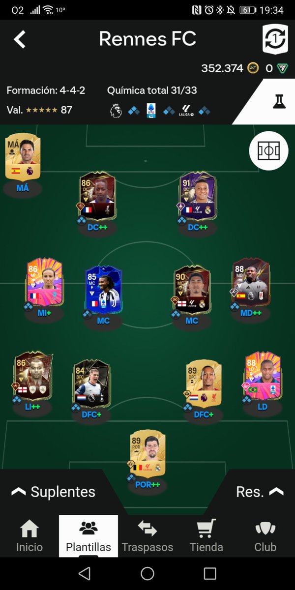 Asi va el equipo , bompastor mvp jajaja rondando las 15 victorias en fc aver si llegan pronto