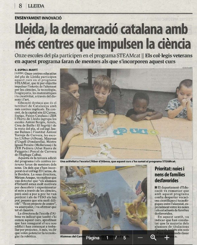 Felicitats per la bona feina als 🏫centres #STEAMcat i al programa per l'oportunitat que els dóna. 💯 <a href="/merino_manel/">𝕄𝕒𝕟𝕖𝕝 𝕄𝕖𝕣𝕚𝕟𝕠 𝕚 𝕍𝕒𝕝𝕖𝕟𝕔𝕚𝕒</a> <a href="/merce_requena/">Mercè Requena</a> <a href="/lorenapv1/">lorena pv</a> <a href="/escolapaisosca1/">Escola Països Catalans-LLEIDA</a> <a href="/MinyonsdUrgell/">Escola Minyons d'Urgell</a> <a href="/IgnasiPeraire/">Mestre Ignasi Peraire</a> <a href="/elcarmelleida/">El Carme Lleida</a> <a href="/Guindavols/">Institut Guindavols</a> <a href="/INSMontsuar/">INS Manuel Montsuar</a> 👏👏👏