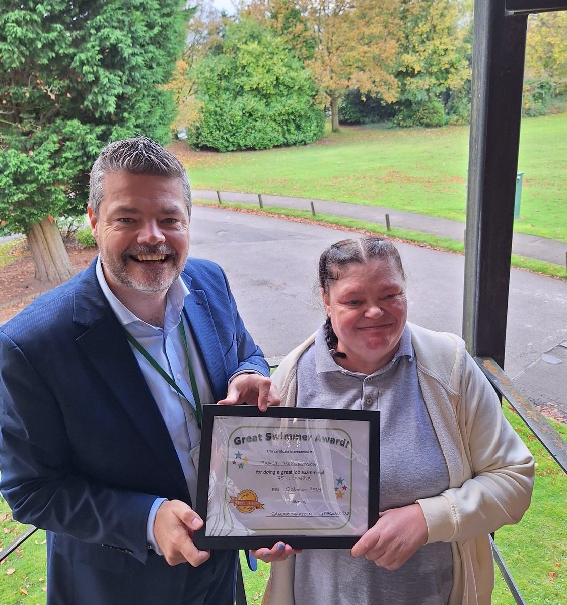 David Lewis (@davidlewisorg) on Twitter photo ๐ Exciting News at David Lewis! ๐ <a href="/DavidLewisCEO/">John Heritage</a> proudly presented Tracy with her certificate for swimming an incredible 75 lengths! ๐โโ๏ธ๐ We're immensely proud of our residents and their unwavering determination. Thank you to our dedicated staff for their invaluable support! ๐ Exciting News at David Lewis! ๐ <a href="/DavidLewisCEO/">John Heritage</a> proudly presented Tracy with her certificate for swimming an incredible 75 lengths! ๐โโ๏ธ๐ We're immensely proud of our residents and their unwavering determination. Thank you to our dedicated staff for their invaluable support!